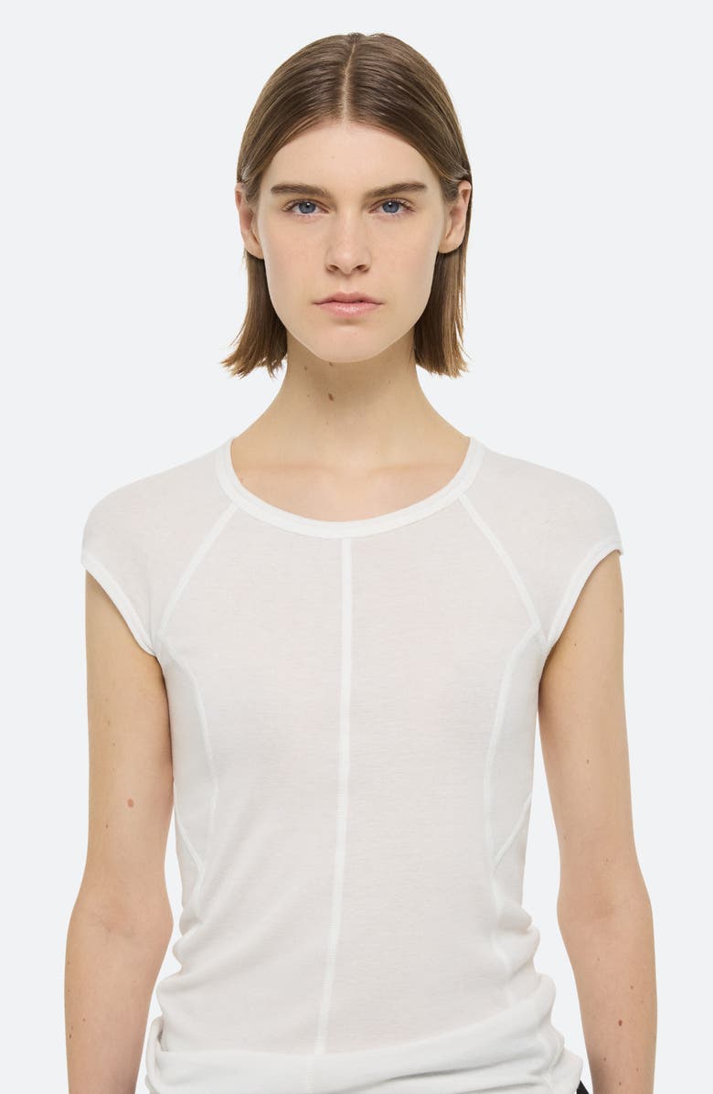 Helmut Lang Cap Sleeve Cotton & Modal T-Shirt, Alternate, color, Optic White - C7j