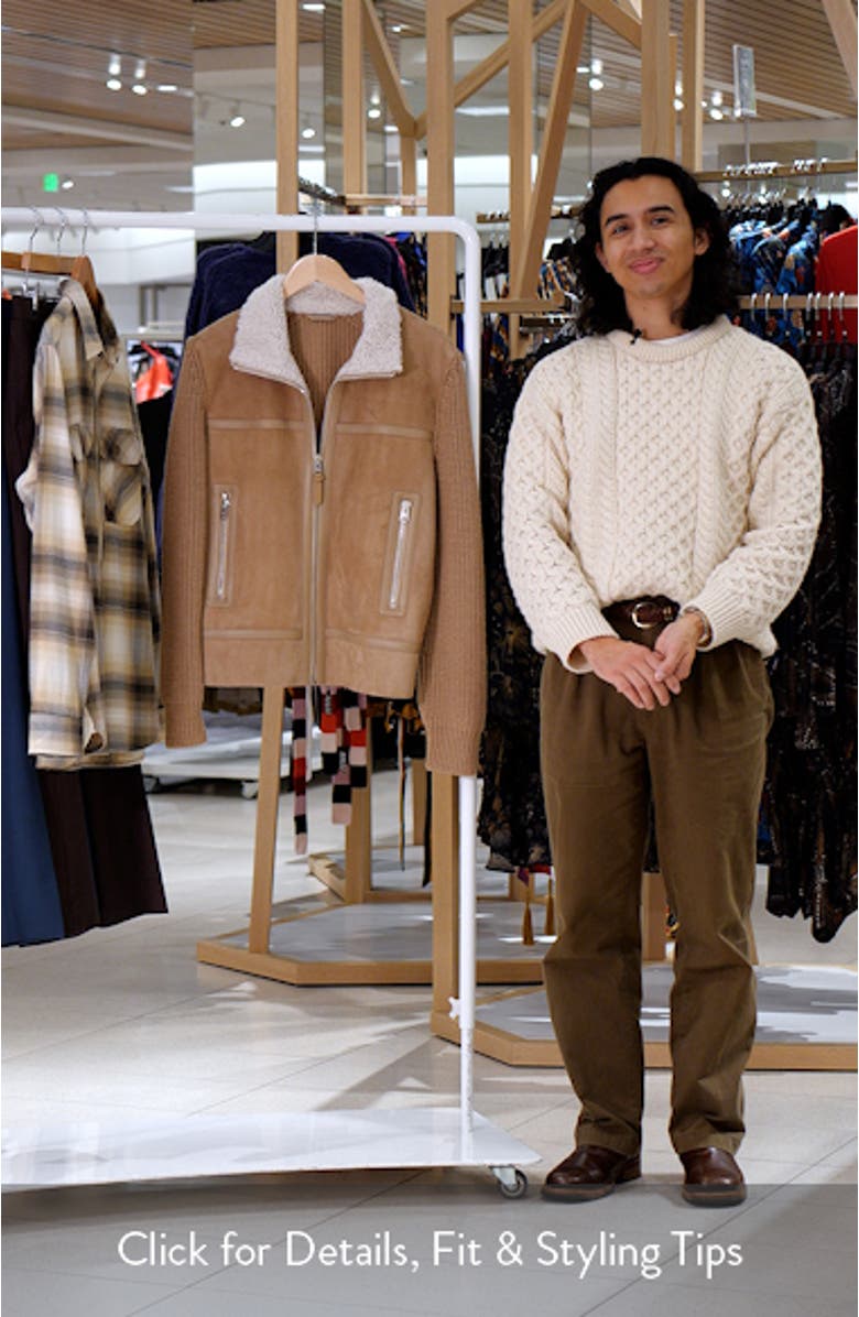 Jonathan Mixed Media Merino Wool & Shearling Jacket, sales video thumbnail