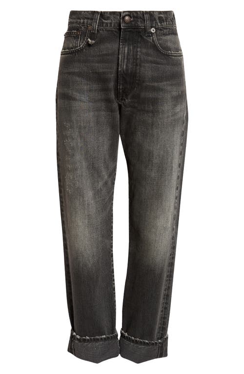 R13 Cuffed Boyfriend Jeans In Black