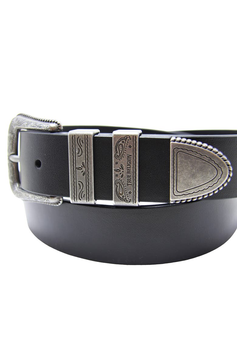 True Religion Palomo Western Buckle Belt, Alternate, color, Black