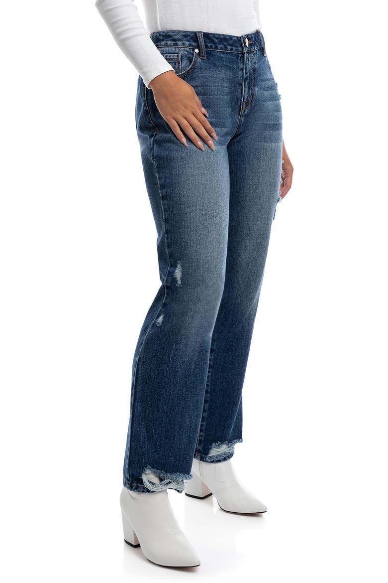 Ripped High Waist Straight Leg Jeans, Alternate, color, MINNA