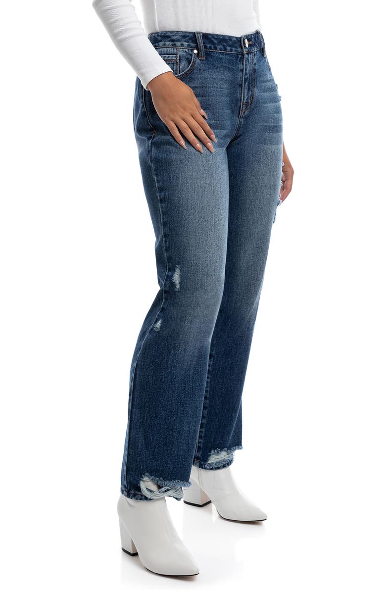 1822 Denim Ripped High Waist Straight Leg Jeans, Alternate, color, 