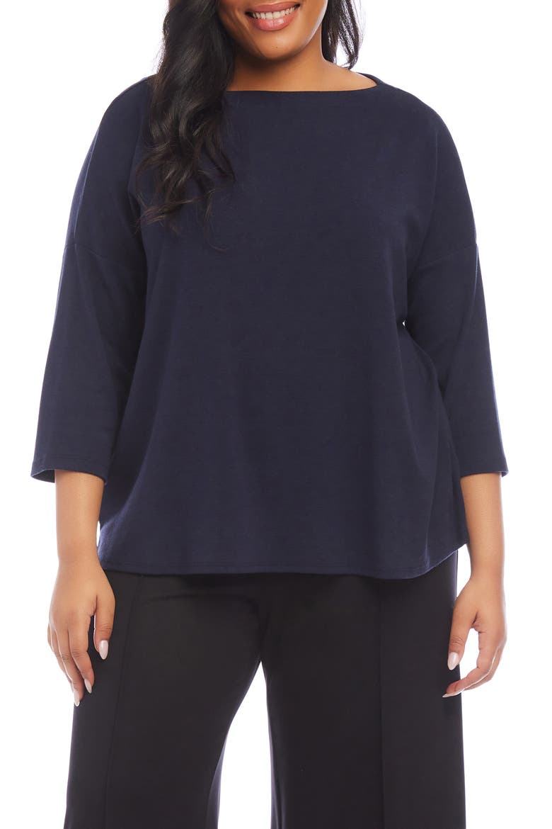Hemp & Organic Cotton Blend Top, Main, color, NAVY