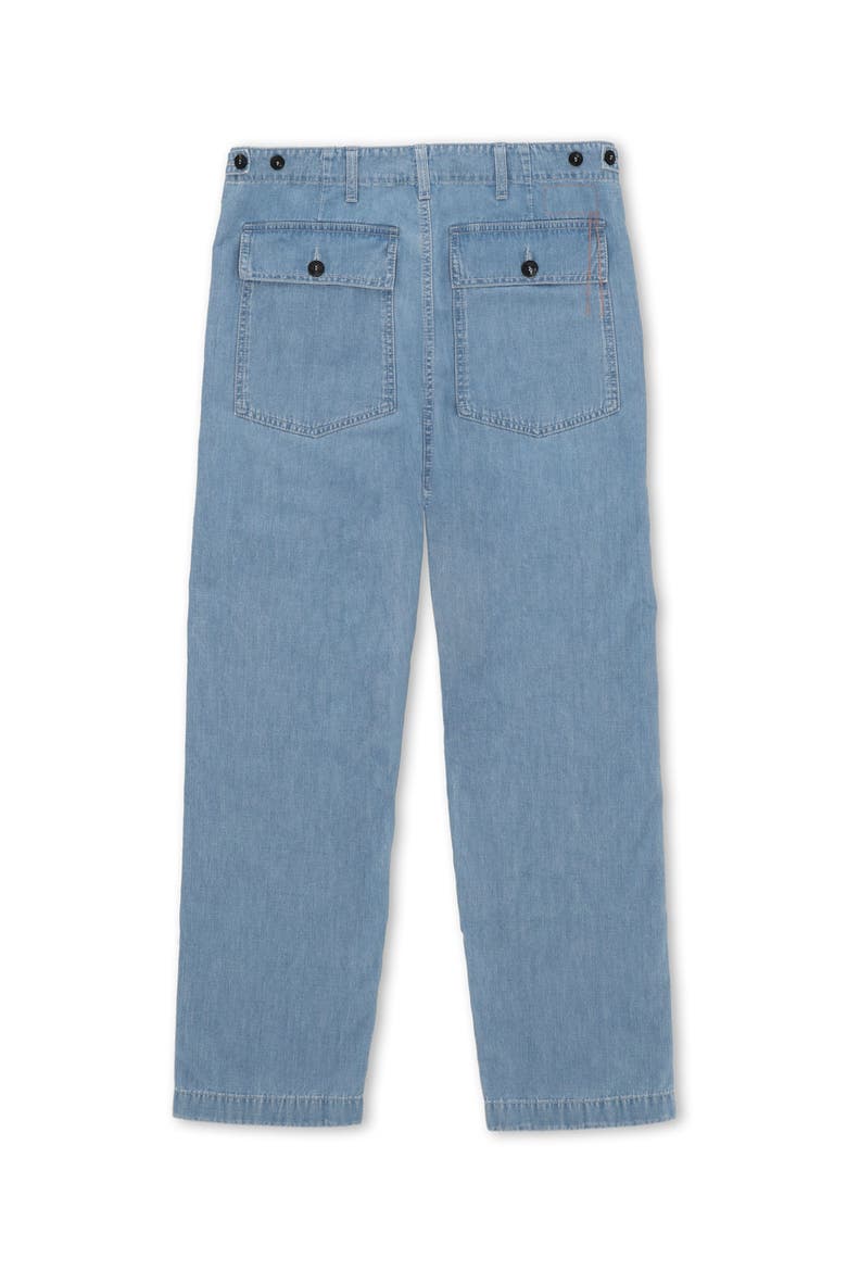 Bleach Wash Denim Pants, Alternate, color, PALE BLUE