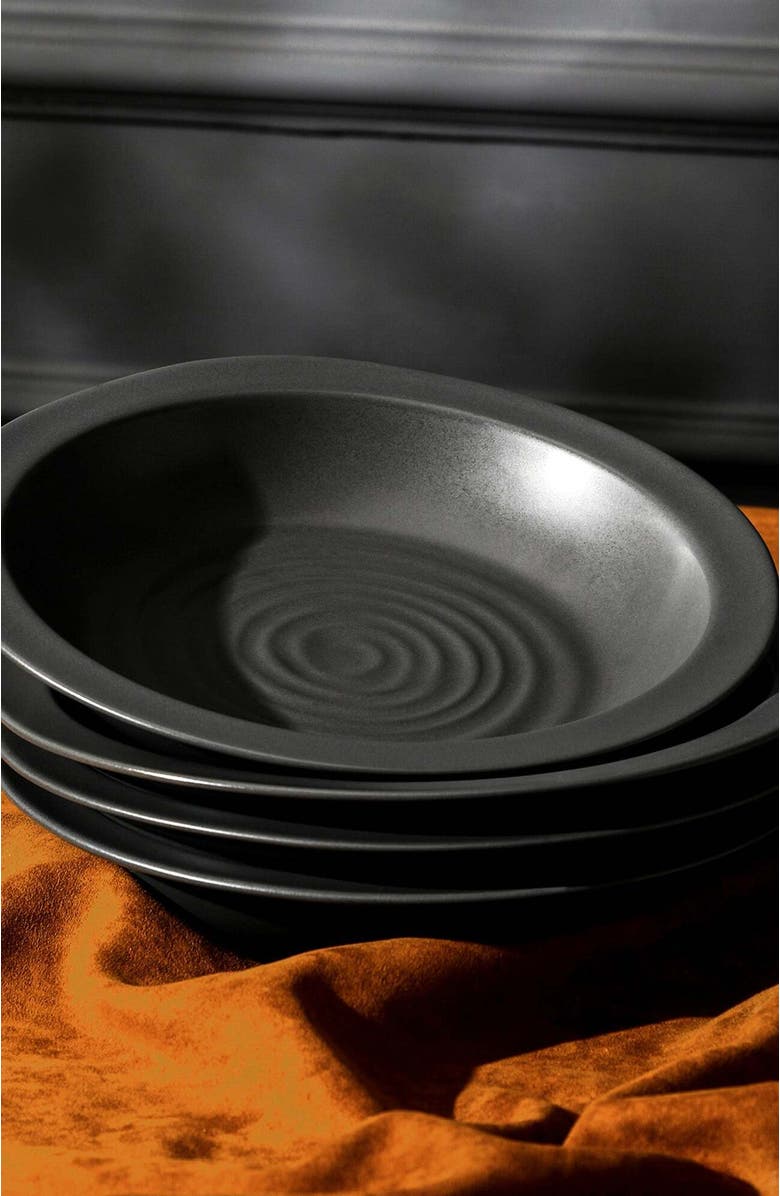 Stone Lain Orbit Stoneware 4-Piece Pasta Bowl Set, Alternate, color, Charcoal