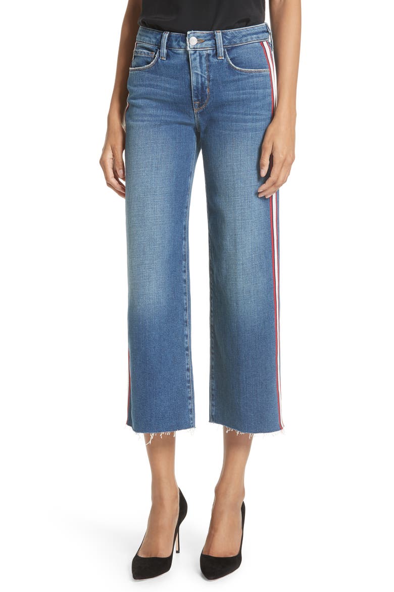 Danica Side Stripe Crop Wide Leg Jeans, Main, color, AUTHENTIQUE