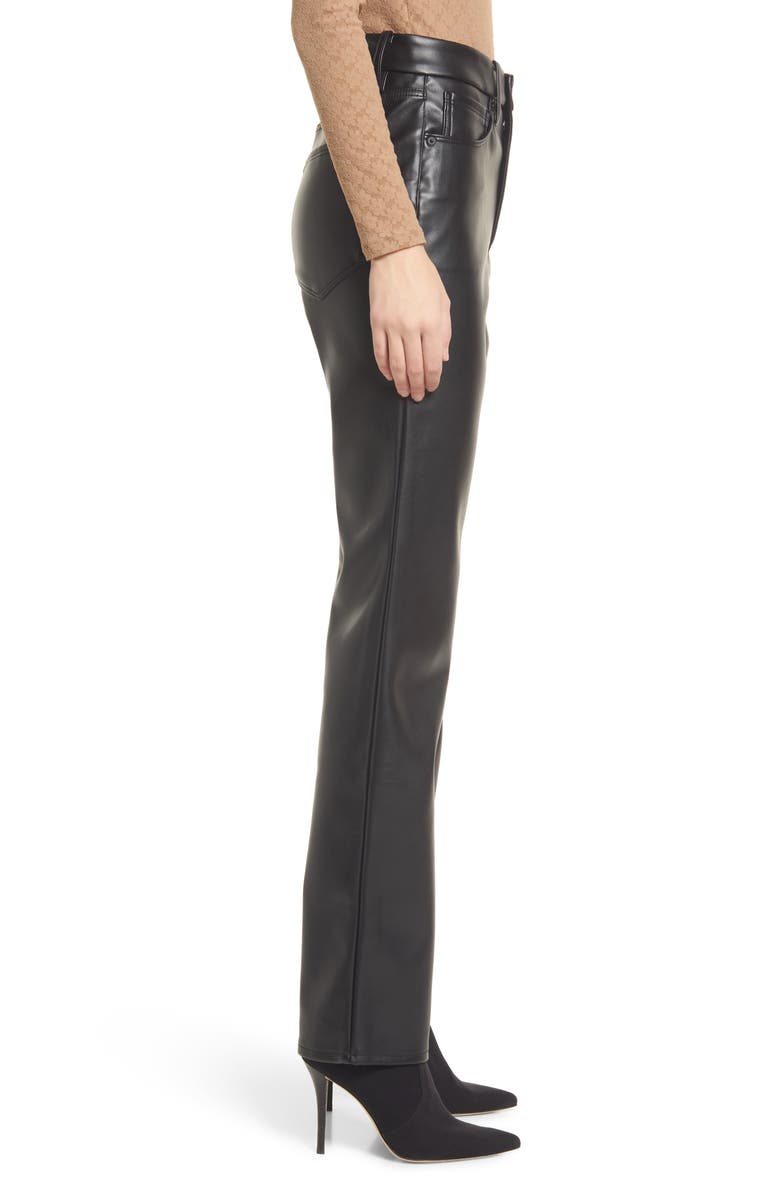 Good American Better Than Leather Faux Leather Good Icon Pants, Alternate, color, Z/Dnublack