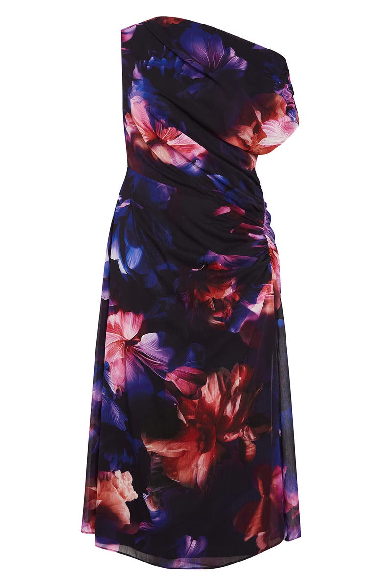City Chic Vivid Floral One-Shoulder Maxi Dress, Alternate, color, Vivid Floral
