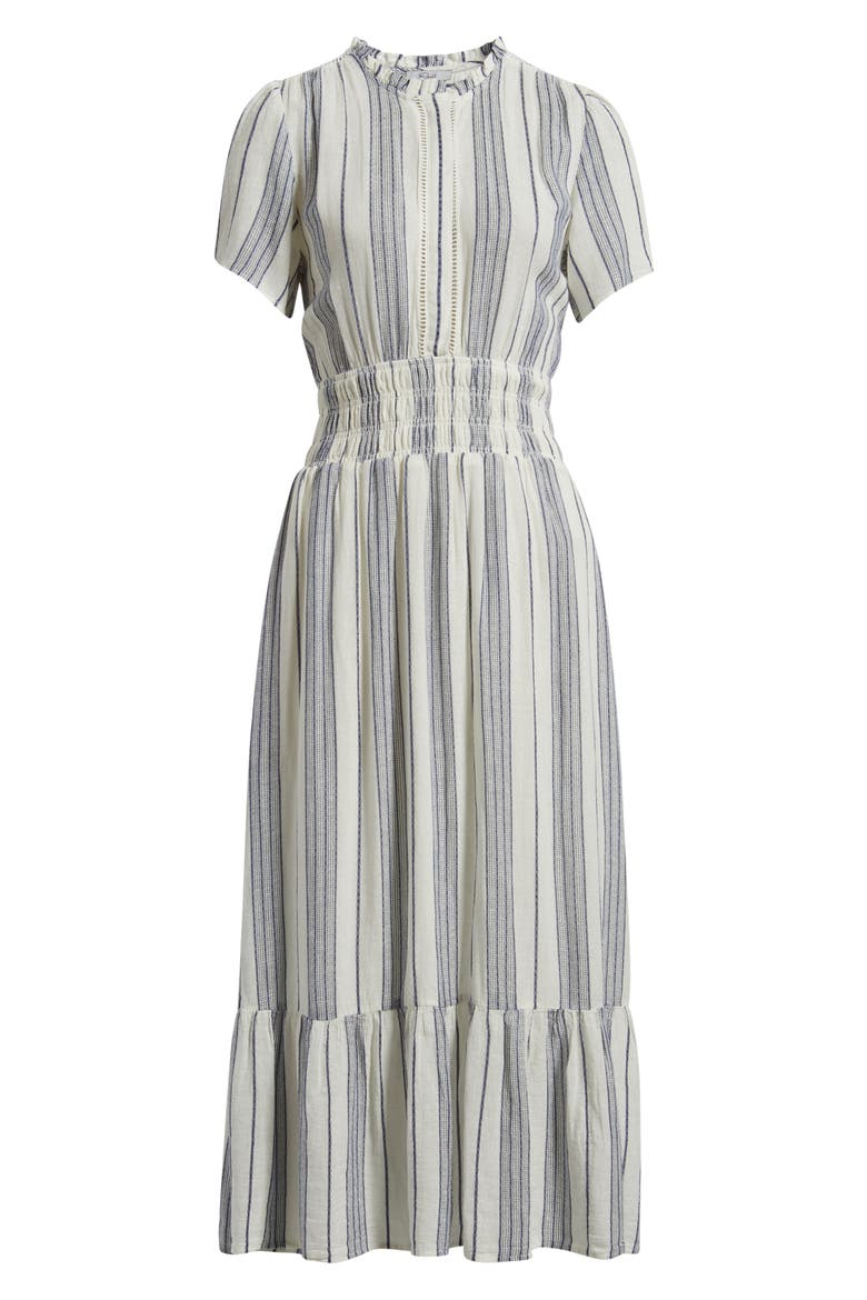 Brent Stripe Smocked Waist Midi Dress, Alternate, color, SALINO STRIPE