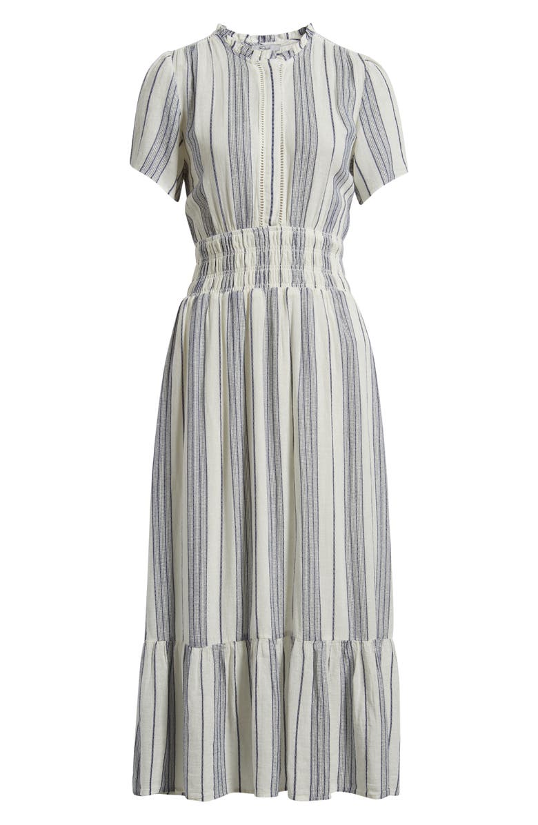 Rails Brent Stripe Smocked Waist Midi Dress, Alternate, color, Salino Stripe