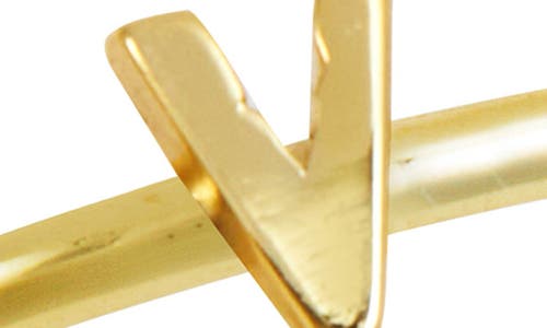 Savvy Cie Jewels 18k Yellow Gold Plated Initial Ring In Gold W
