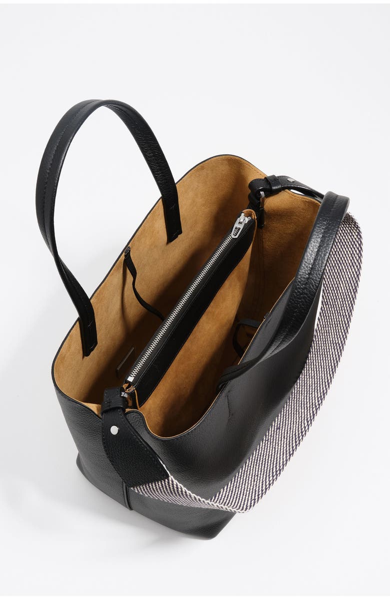 Bimba y Lola Leather Shoulder Bag, Alternate, color, Black