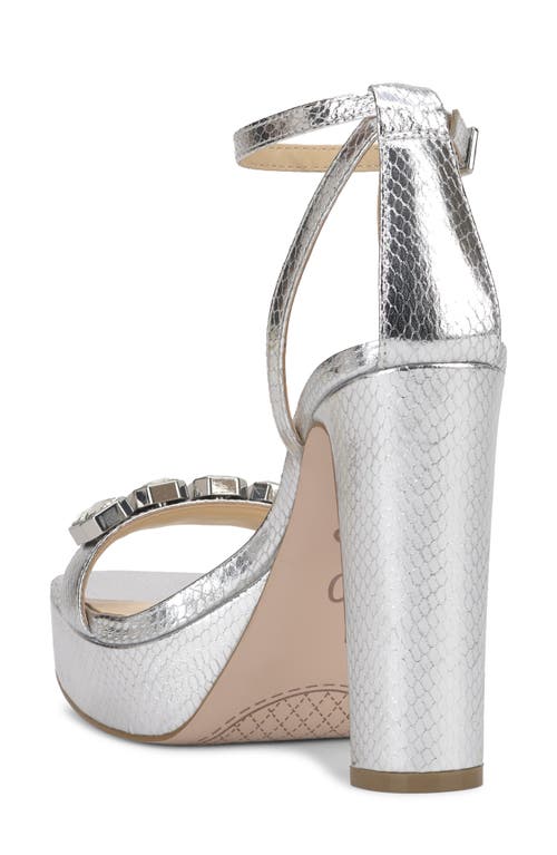 Jessica Simpson Callirah Ankle Strap Platform Sandal In Silver