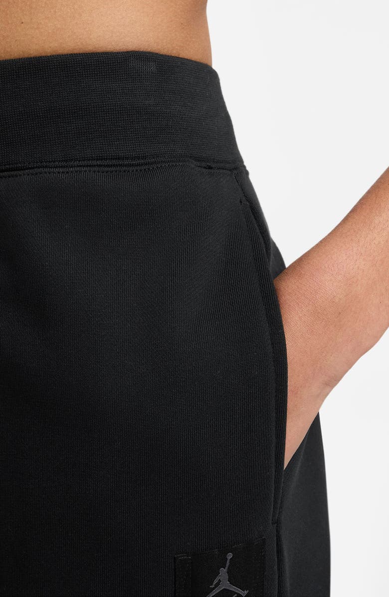 Jordan Flight Fleece French Terry Open Hem Pants, Alternate, color, Black/ Dark Smoke Grey