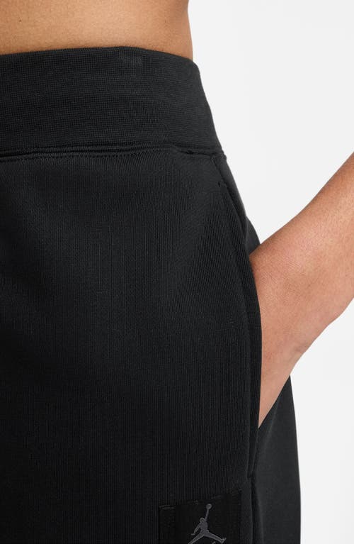Jordan Flight Fleece French Terry Open Hem Pants In Black