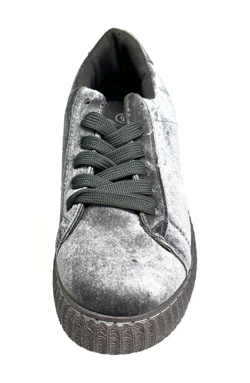 Ninety Union Frenzy Velvet Platform Sneaker In Grey