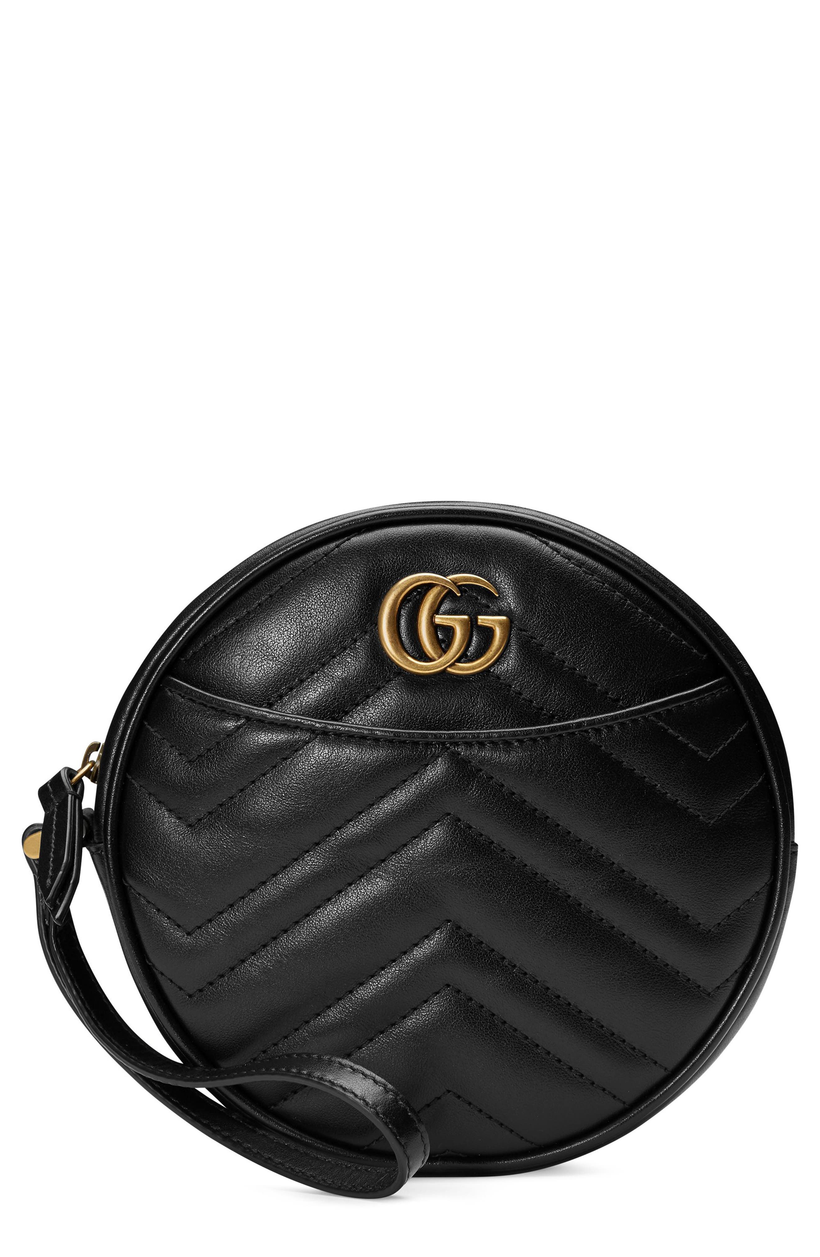 Gucci Leather Wristlet Clutch, Main, color, 
