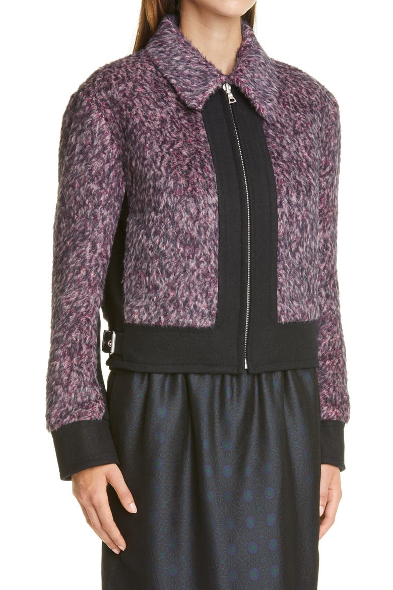 Vows Alpaca Blend Zip Jacket, Alternate, color, FUCHSIA 304