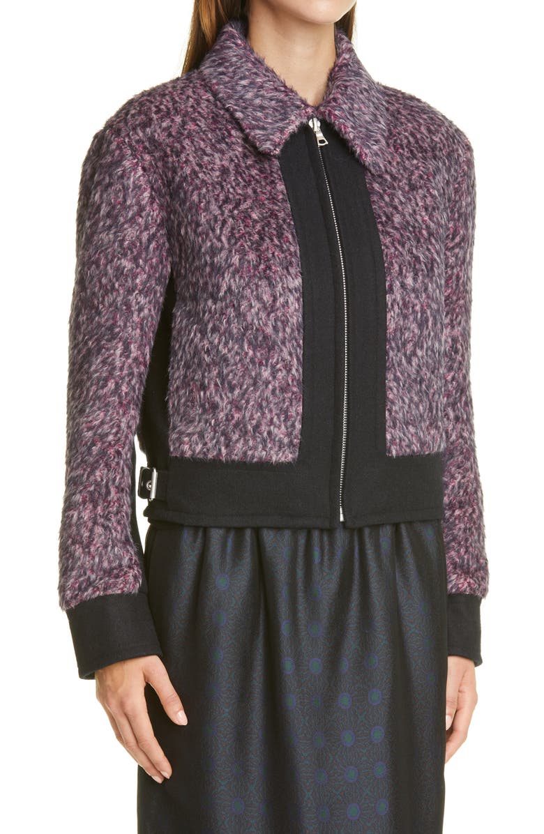 Dries Van Noten Vows Alpaca Blend Zip Jacket, Alternate, color,