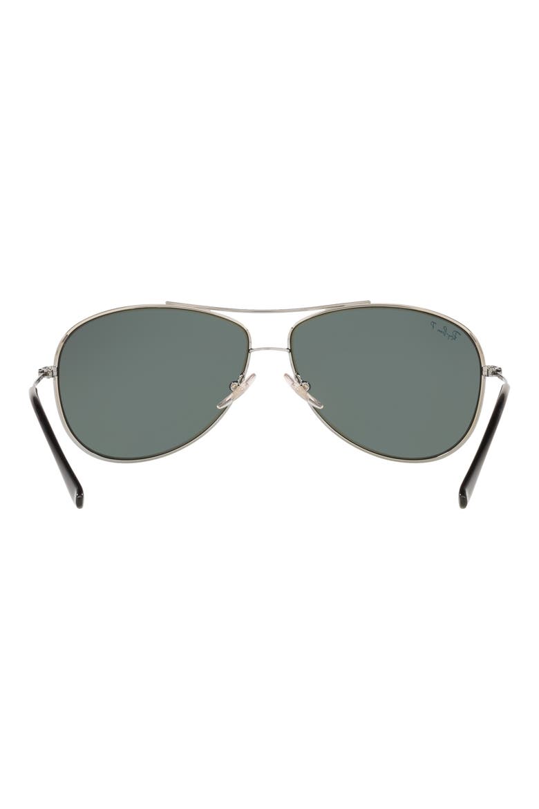 63mm Polarized Aviator Sunglasses, Alternate, color, GUNMETAL