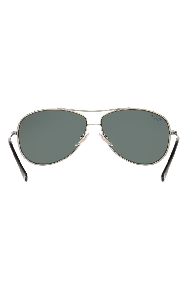 Ray-Ban 63mm Polarized Aviator Sunglasses, Alternate, color, Gunmetal