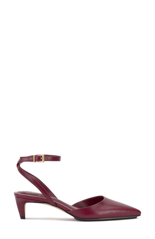 Vince Camuto Irva Womens Solid Leather Kitten Heels In Burgundy