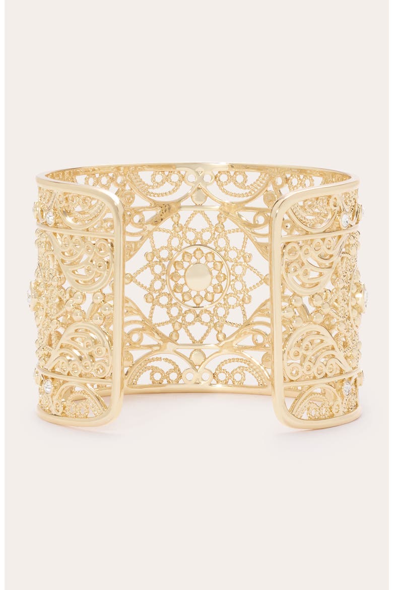 Laya Medallion Cuff Bracelet, Alternate, color, GOLD