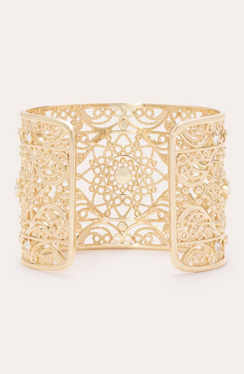 Ramy Brook Laya Medallion Cuff Bracelet, Alternate, color, Gold