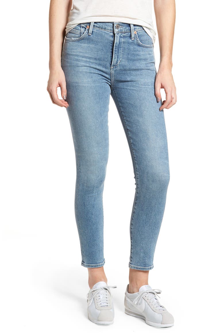 Rocket High Waist Crop Skinny Jeans, Main, color, FIRESTONE
