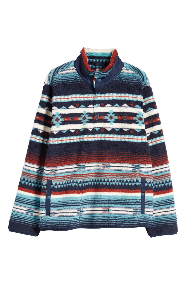 Faherty Geometric Stripe Half Snap Fleece Pullover, Alternate, color,