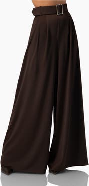 IVONNE Wide-Leg Satin Trousers