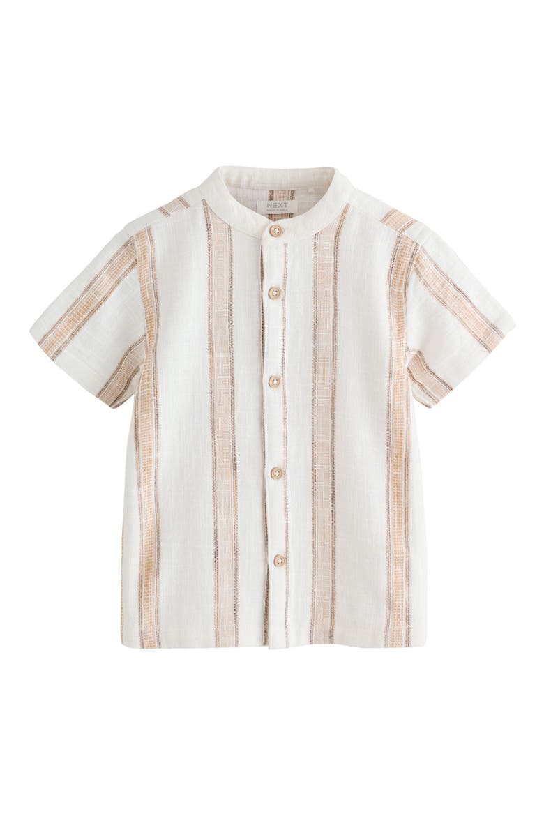 Kids' Stripe Cotton Button-Up Shirt, Main, color, NEUTRAL