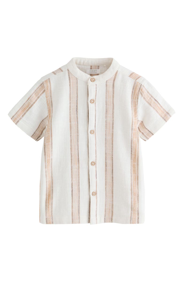 NEXT Kids' Stripe Cotton Button-Up Shirt, Main, color, Neutral
