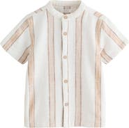 NEXT Kids' Stripe Cotton Button-Up Shirt
