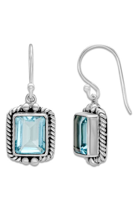 Blue Topaz Drop Earrings