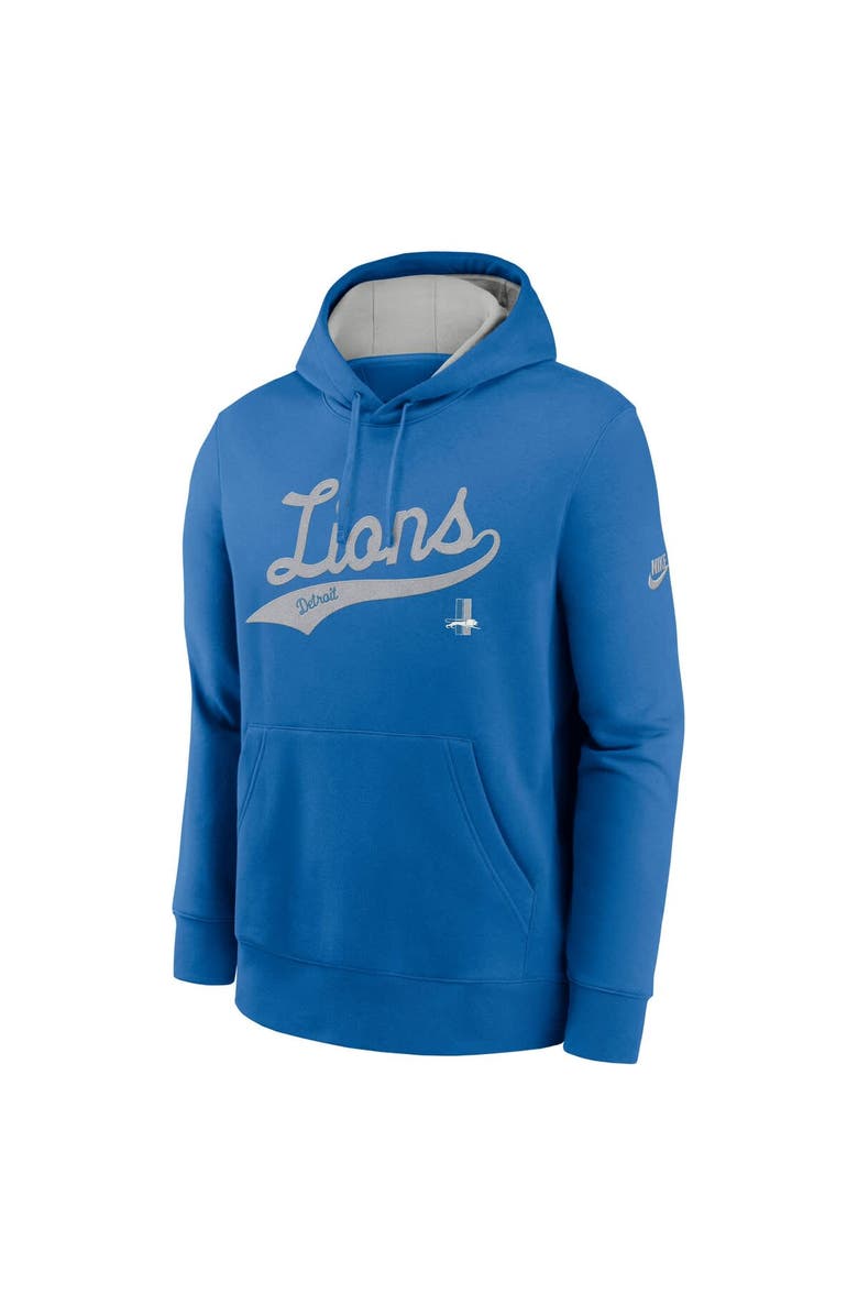 Nike Men's Nike Blue Detroit Lions Rewind Club Logo Pullover Hoodie, Alternate, color, Blue