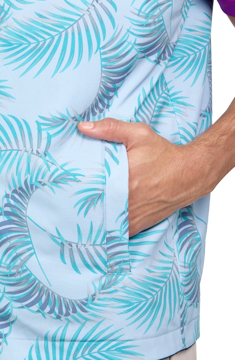 CONSTRUCT Regular Fit Leaf Print Recycled Performance Reversible Vest, Alternate, color, Navy