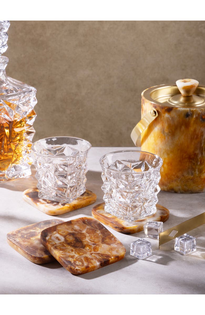 GAURI KOHLI Kampai Coasters, Set of 4, Alternate, color,