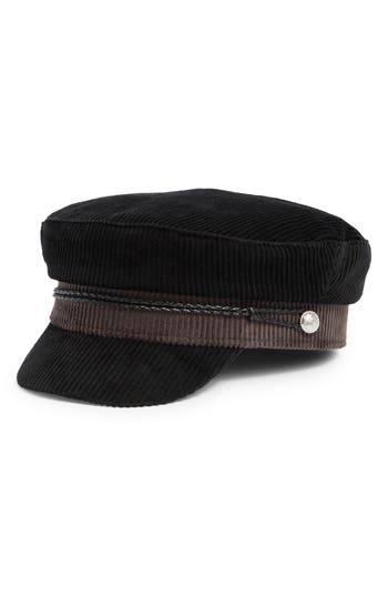 Vince Camuto Colorblock Corduroy Skipper Cap In Black