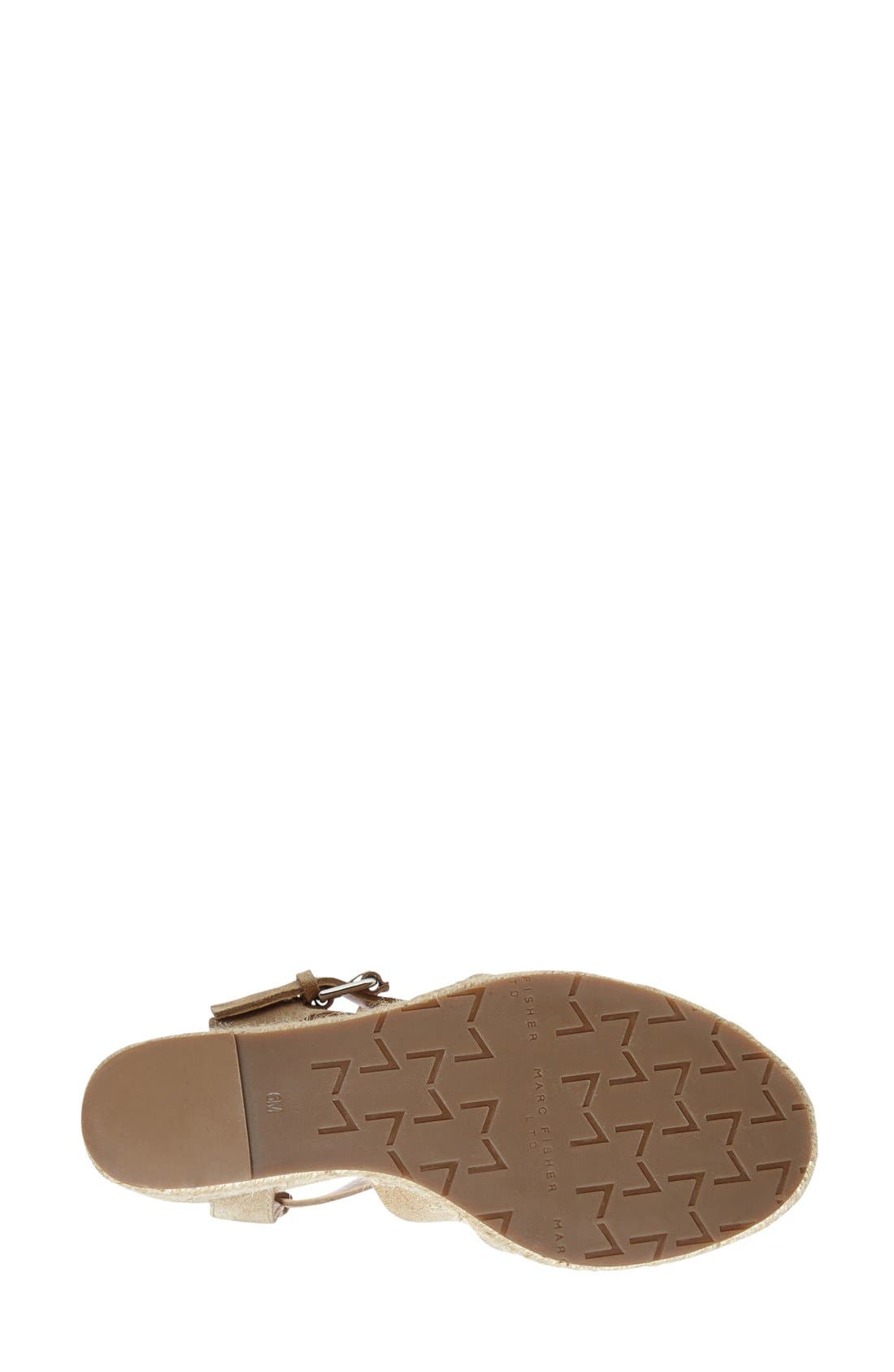 'Karla' Wedge Sandal, Alternate, color, NATURAL SUEDE