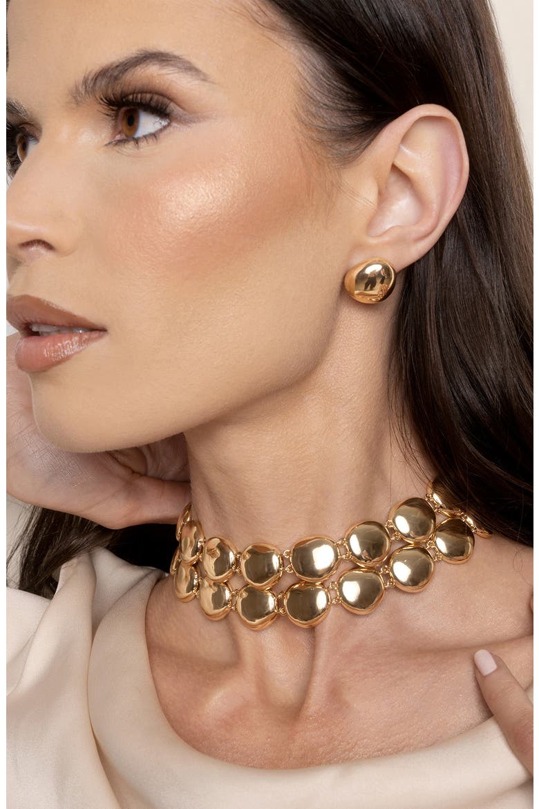 Polished Pebble Drop Earrings, Alternate, color, GOLD