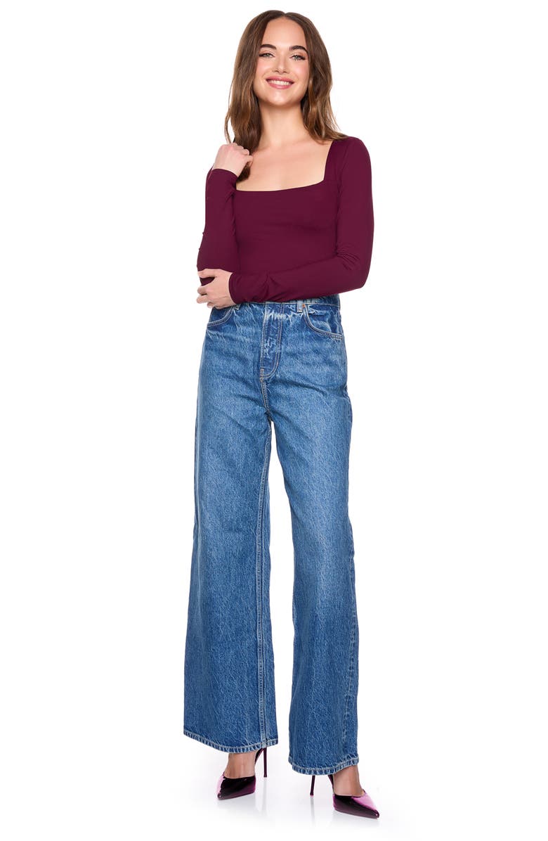Susana Monaco Square Neck Top, Alternate, color, Port