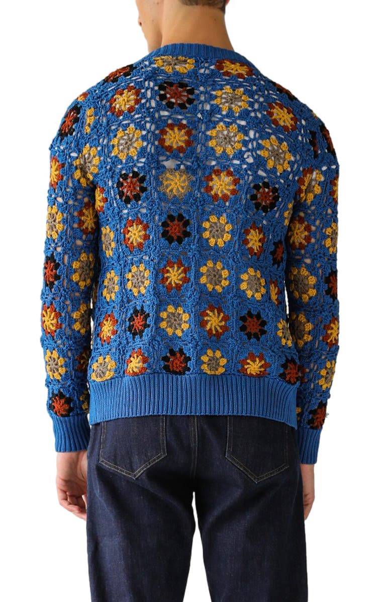 Corridor Hand Crochet Pima Cotton Cardigan, Alternate, color, 