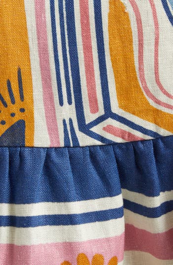 Cerrado Stamps Print Linen Shirtdress
