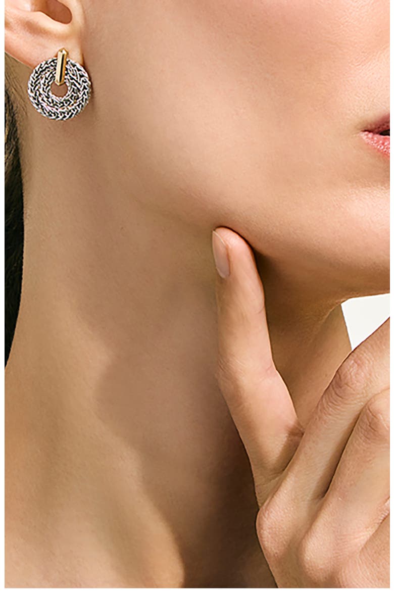 Icon Mixed Metal Drop Earrings, Alternate, color, SILVER AND GOLD