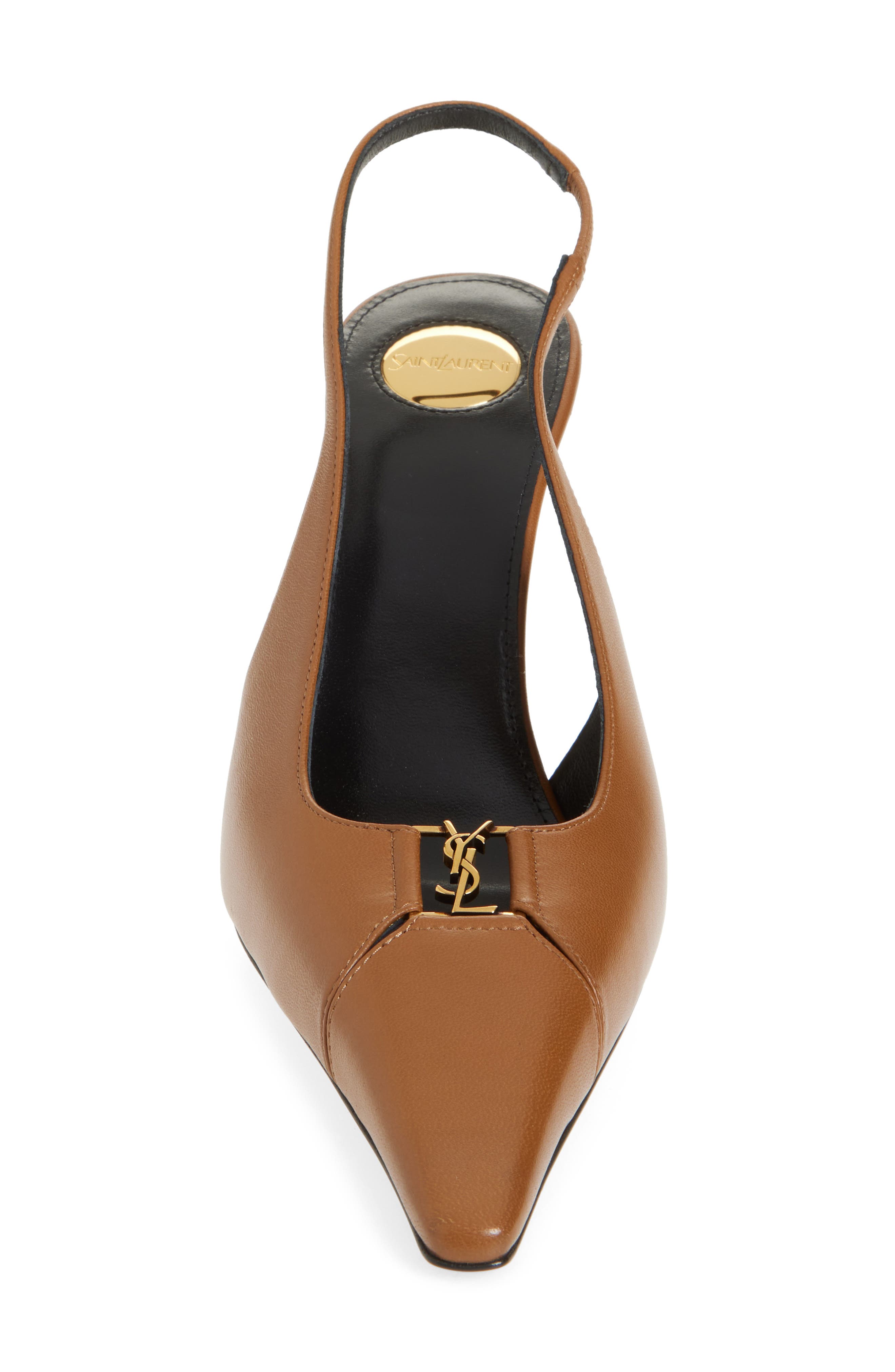 Saint Laurent Babylone Slingback Pump, Alternate, color, Dark Macadamia