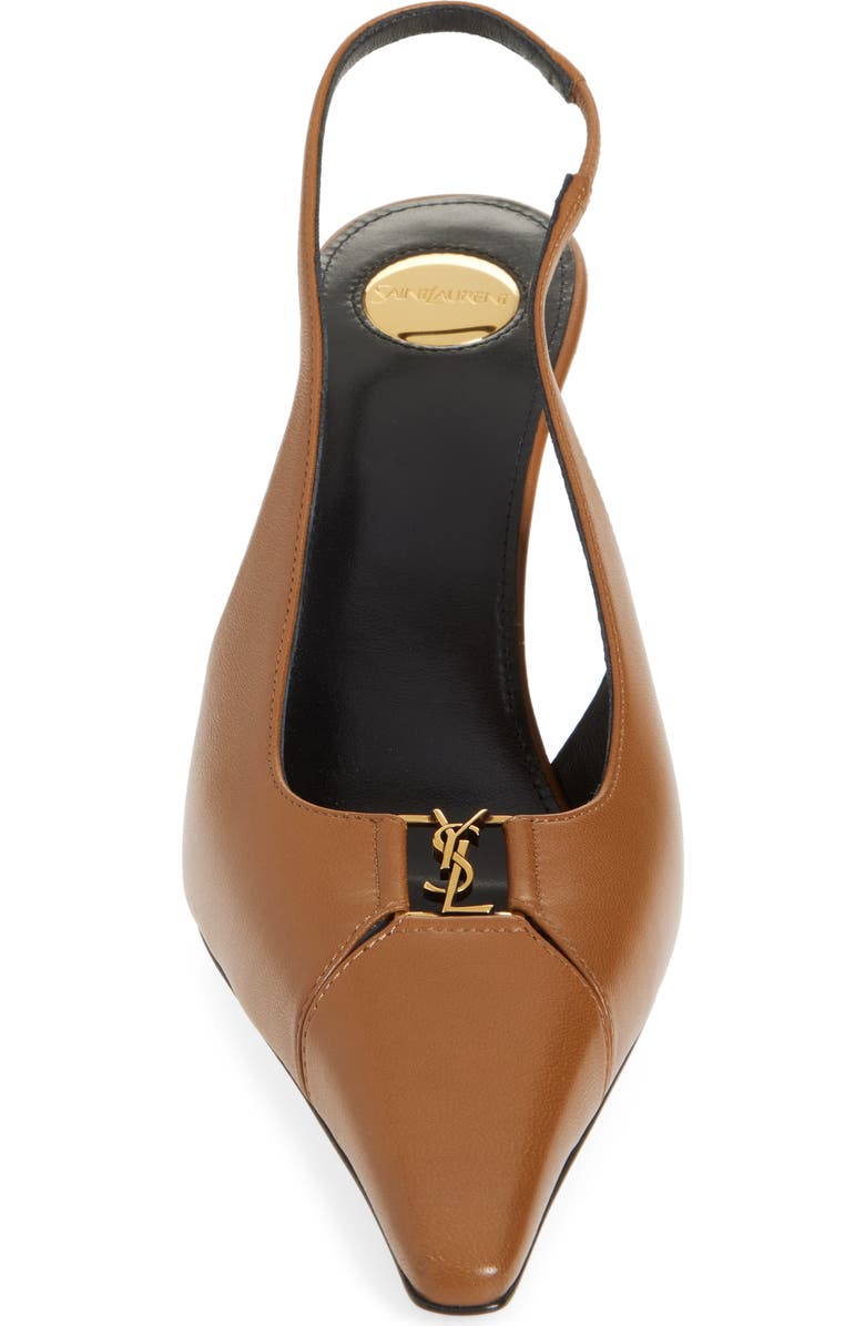 Saint Laurent Babylone Slingback Pump, Alternate, color, Dark Macadamia