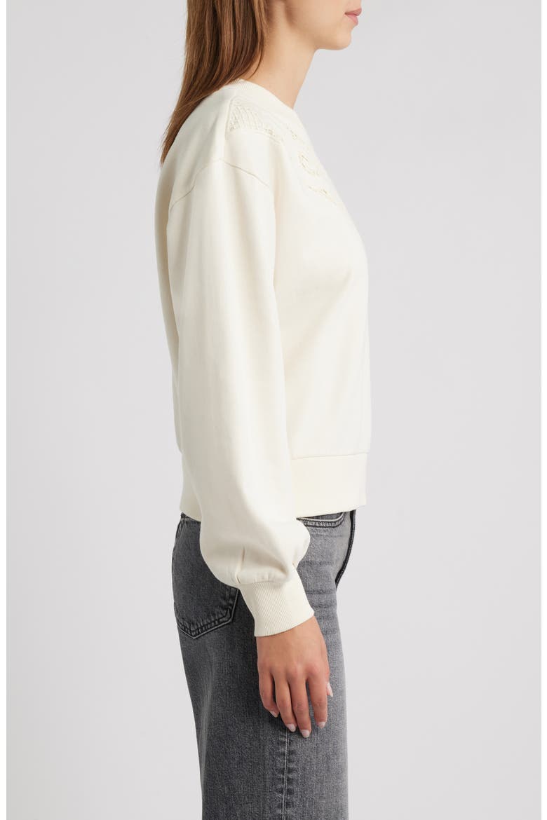 Nimona Lace Trim Sweatshirt, Alternate, color, ANTIQUE WHITE