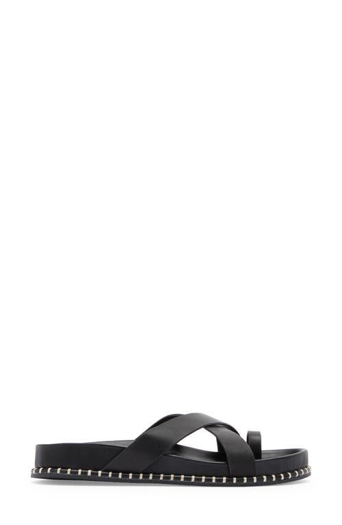 Steve Madden Viena Slide Sandal In Black Leather