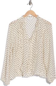 CeCe Ruffled Polka Dot Top